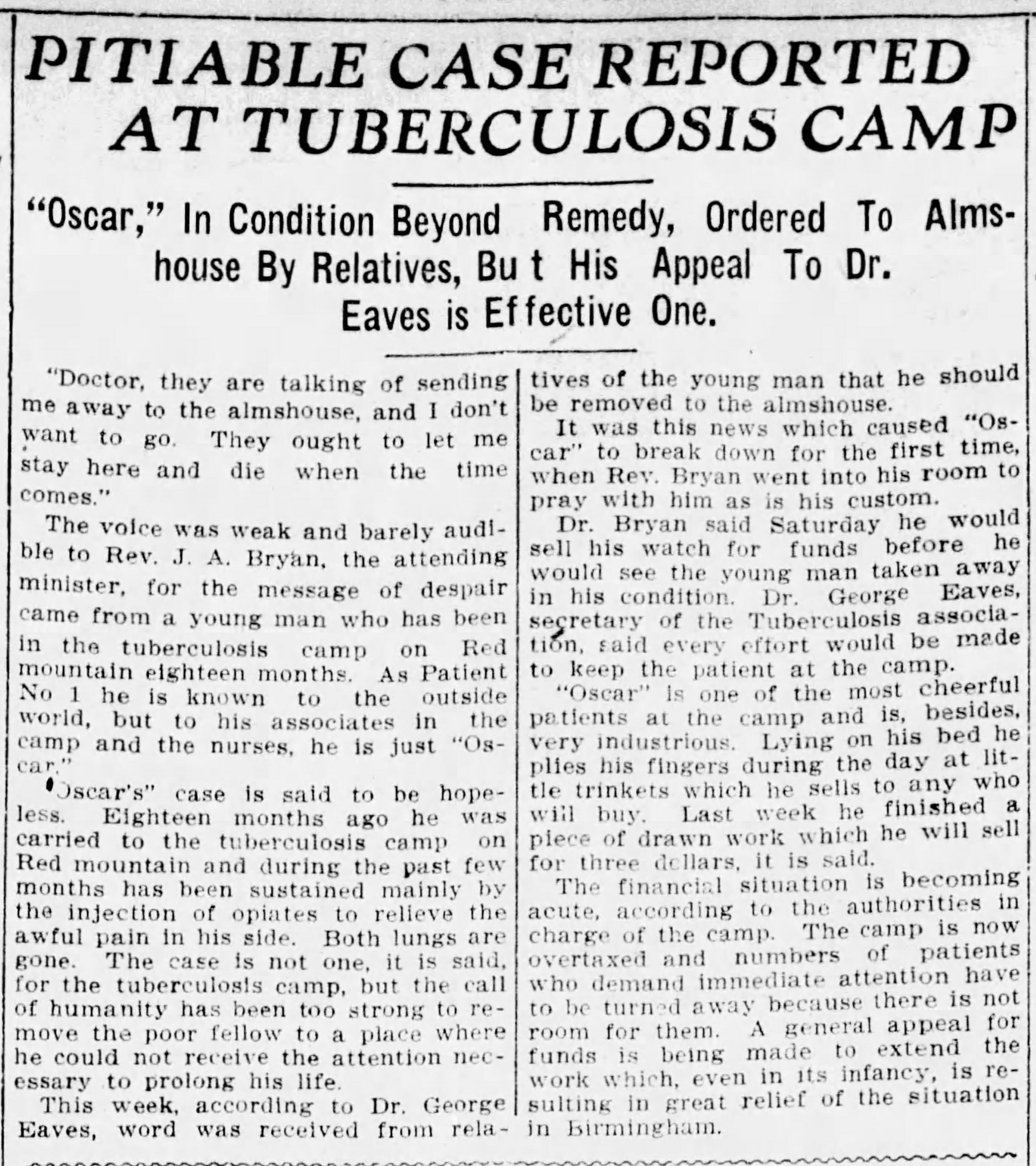 Pitiable Case Reported At Tuberculosis Camp